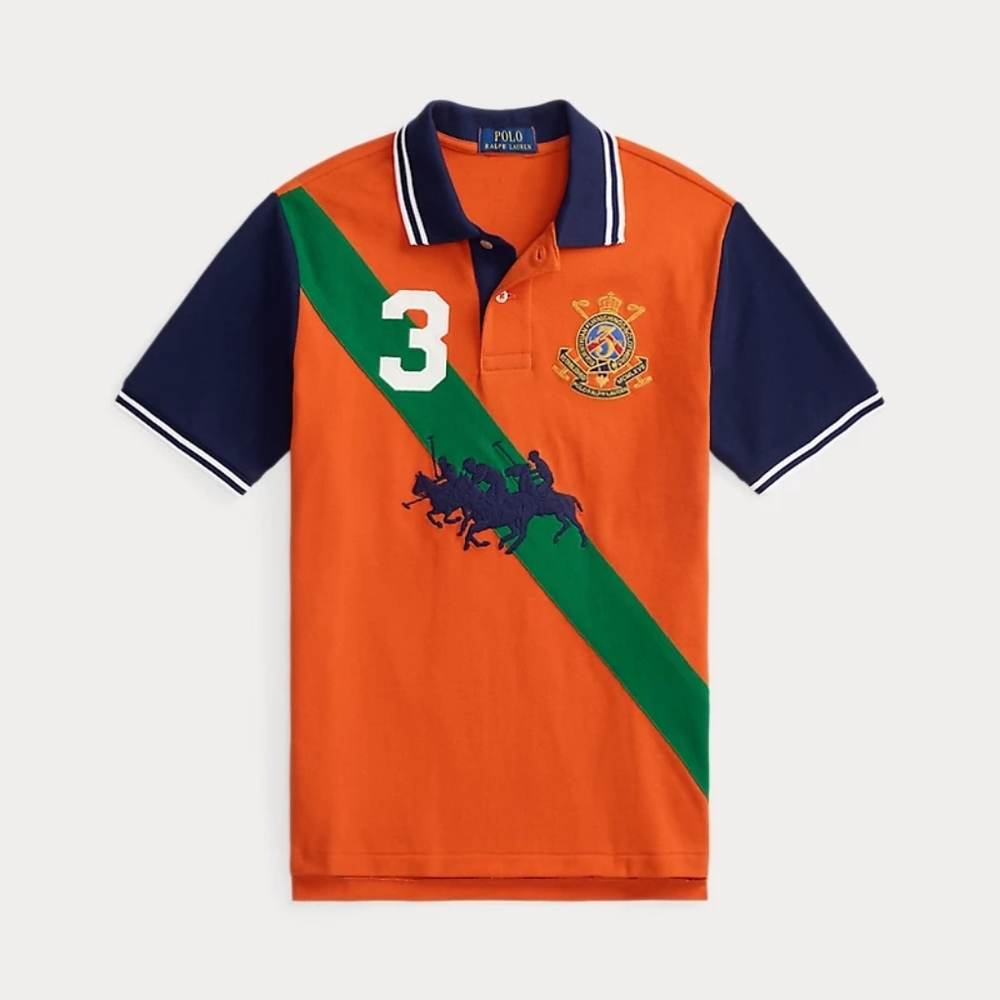 Polo Ralph Lauren Triple-Pony Cotton Mesh Polo Shirt Multi Size XL ( 18-20 )